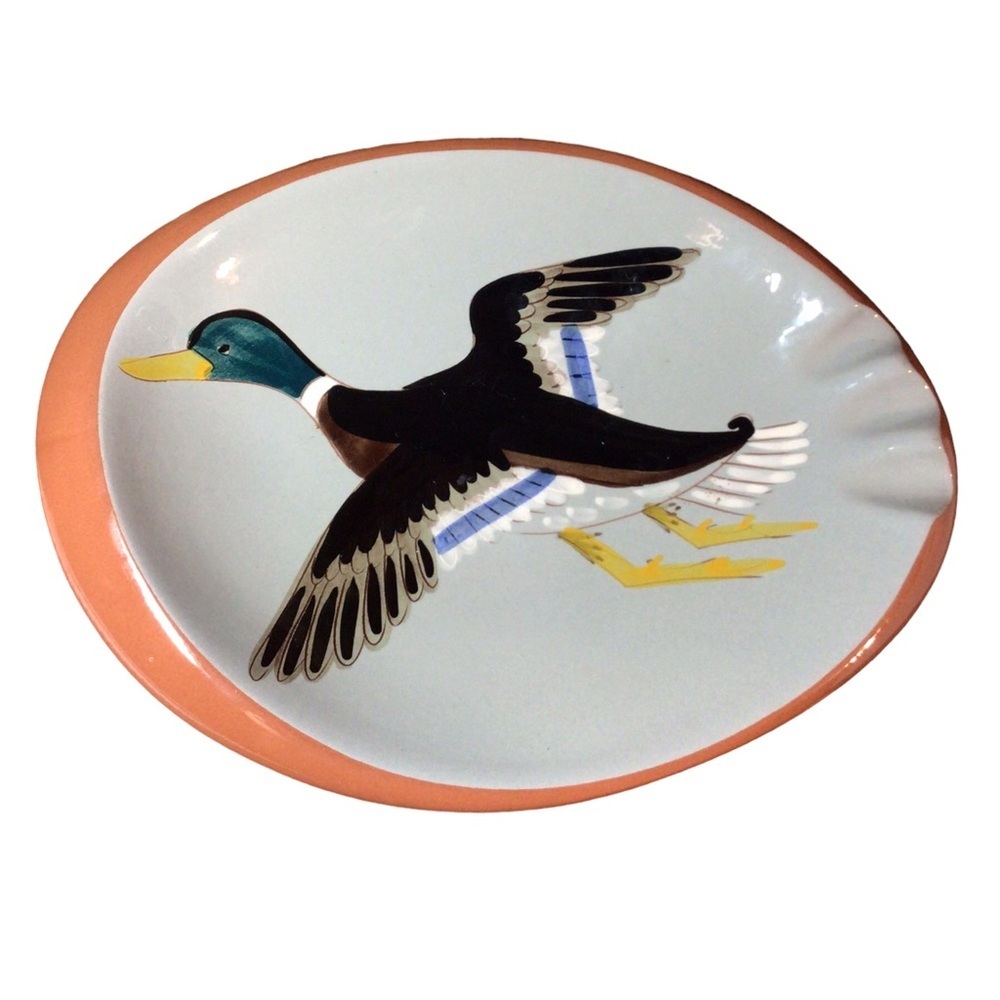 Vintage Stangl Ashtray Mallard Duck In Flight Cigarette Cigar Sportsman Pottery